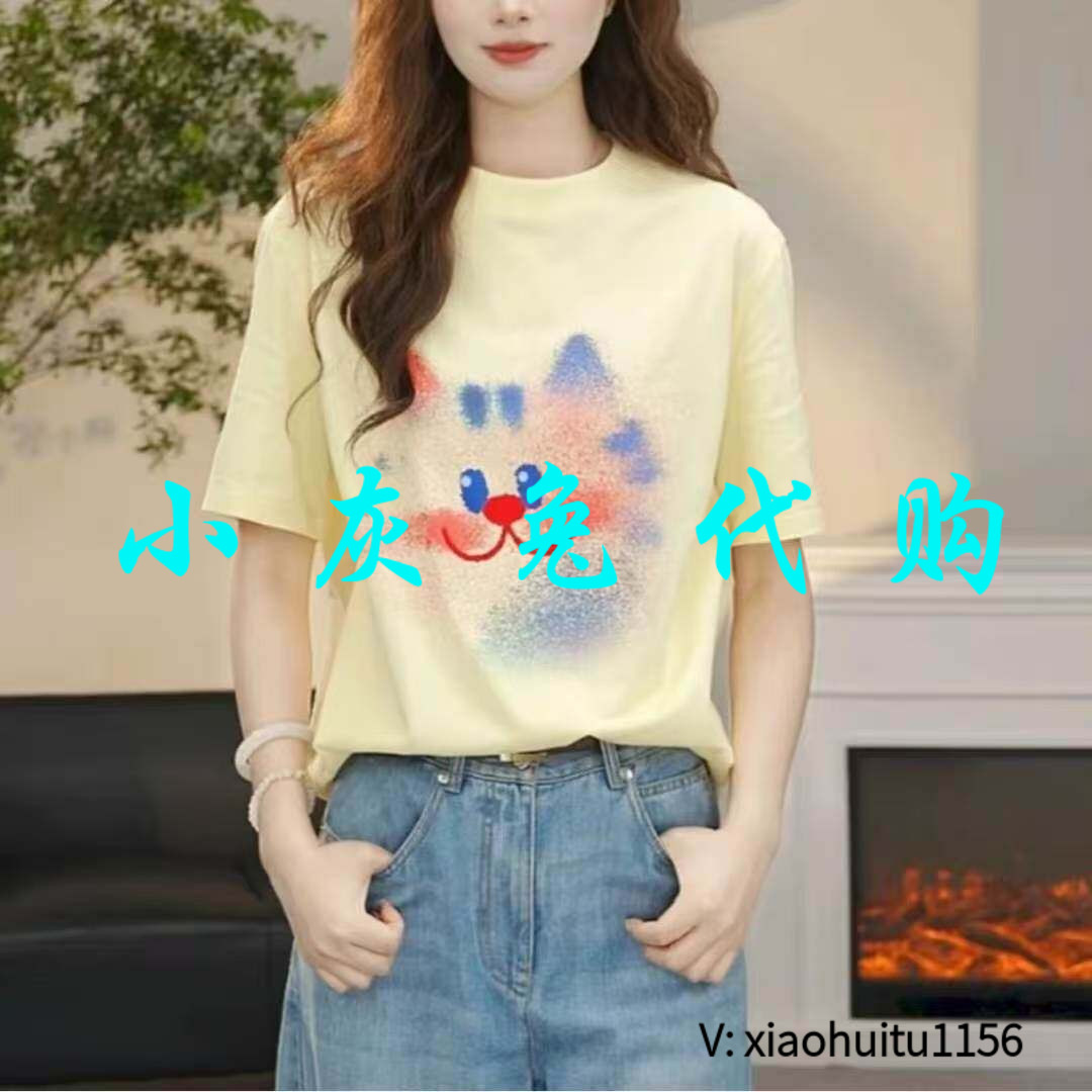 小灰兔专柜正品代购2026夏季新款 猫猫T恤衫530092-42040FC
