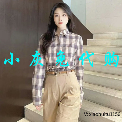 小灰兔正品代购格子休闲衬衫