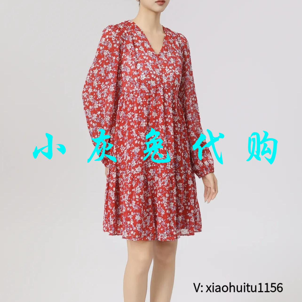 小灰兔专柜正品代购2025春款碎花法式连衣裙茶歇裙150002-2A65935