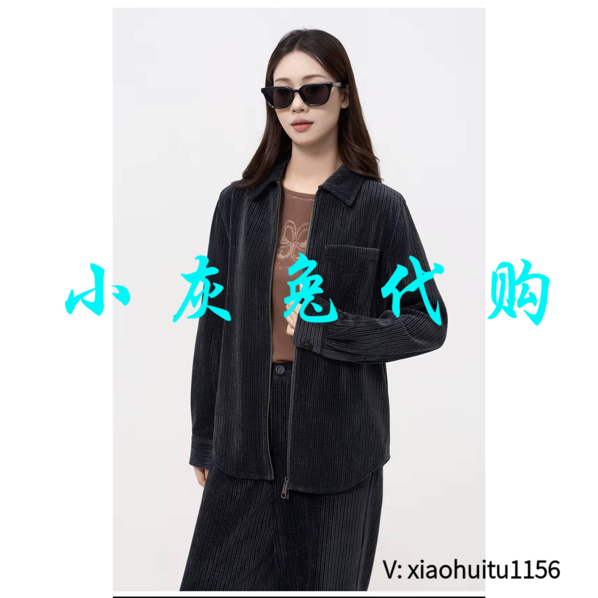 小灰兔专柜正品代购2026秋季新款女装休闲长袖宝石蓝外套140169-