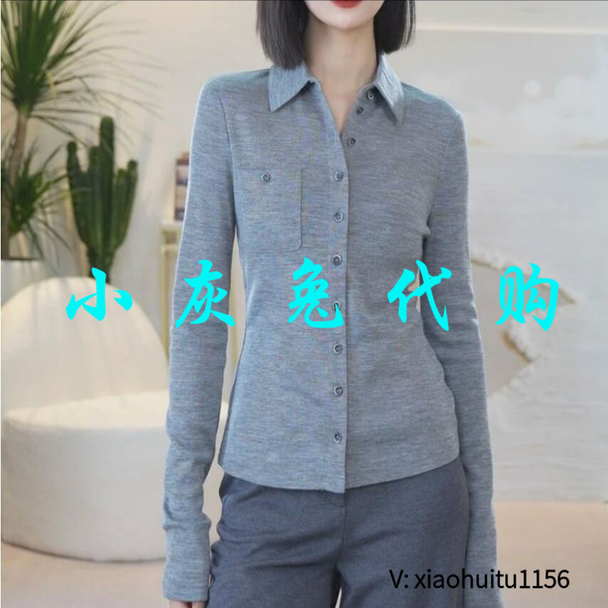 小灰兔专柜正品代购2026秋冬新款莫代尔加绒长袖衬衣1300820