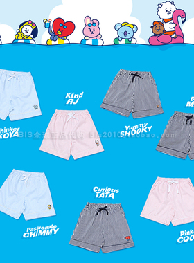 韩国专柜采购  BTS防弹少年团 BT21 家居裤家居短裤抽绳睡裤