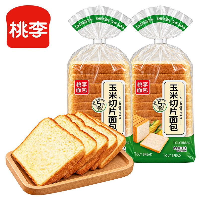 桃李玉米切片面包学生早餐速食吐司面包宿舍充饥办公夜宵零食品i