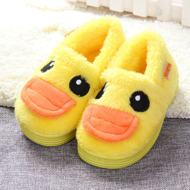 Pantoufles enfants en suède pour hiver - semelle caoutchouc - Ref 1011675 Image 5