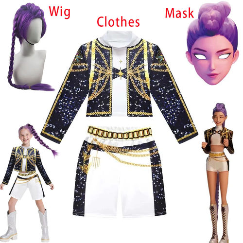 Kpop恶魔猎人鲁米COS女孩演出服