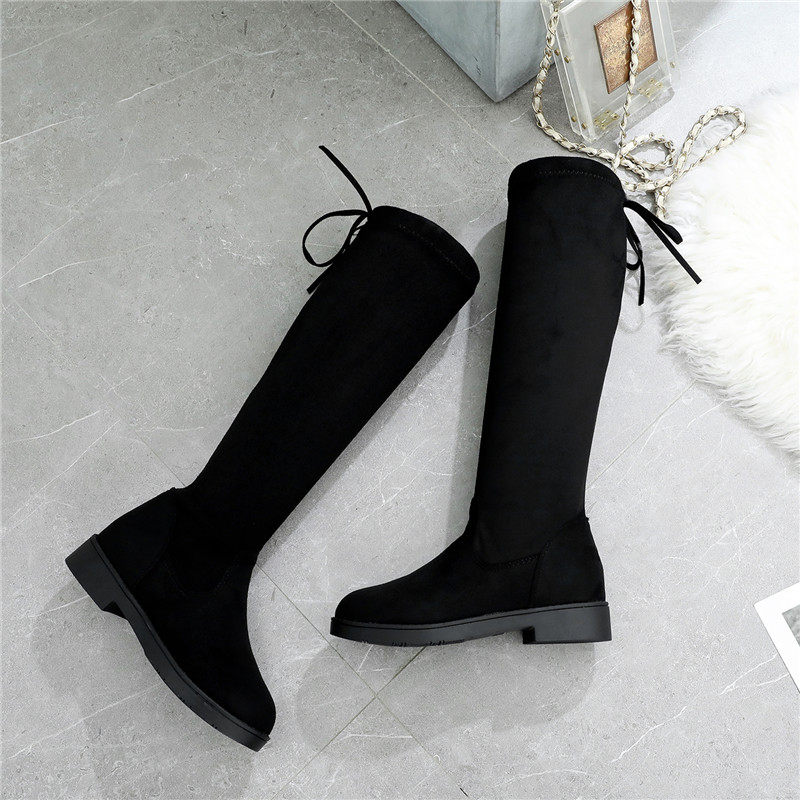 BOOTS WOMENS FASHION OVER-THE-KNEE BOOTS STRETCH 2024 NEW AUTUMN WINTER KOREAN VERSION FLAT RIDING BOOTS LONG THIN TALL BOOTS