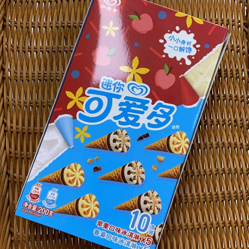 和路雪迷你可爱多甜筒苹果+香草口味冰淇淋10支装(10*20克)图片