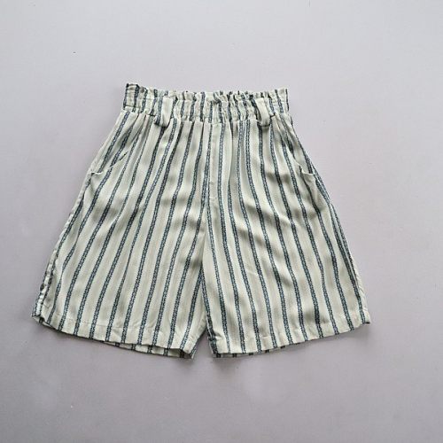 休闲风条纹短裤女夏季宽松