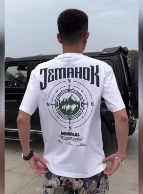 潮牌百搭高街印花韩版ins短袖t恤