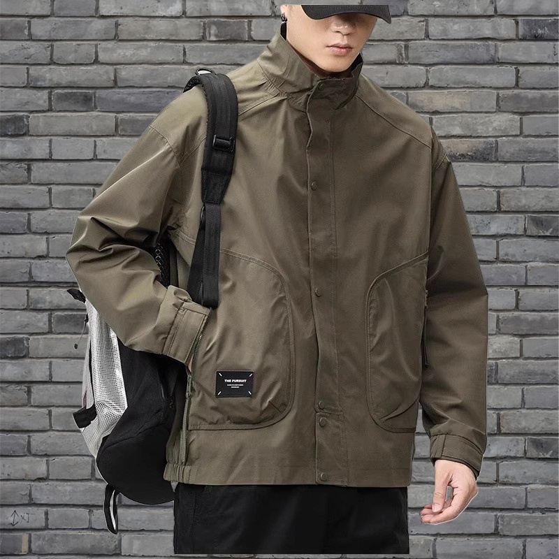 潮牌冲锋衣外套男春秋款2025新款夹克男士春季户外防风工装登山服
