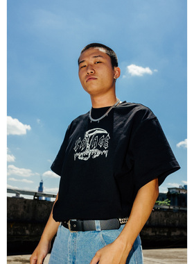 SAVAGE街头滑板品牌 Death sickle 短袖T恤 黑色