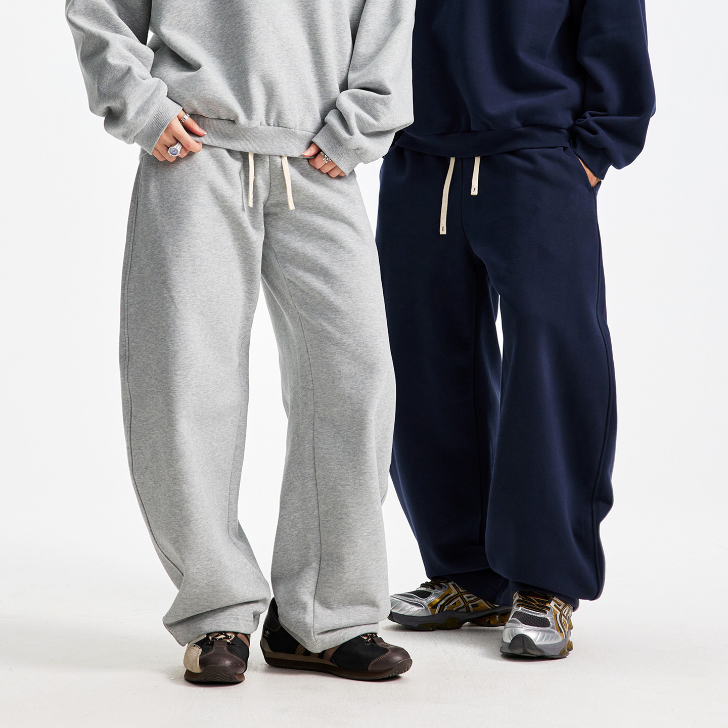 430G恒温暖皮加绒面料 美式街头风基础款 弯刀宽松平口休闲卫裤,男装,卫裤,淘宝优惠券,粉丝福利购,淘宝优惠卷