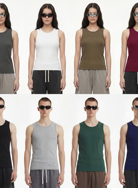 430G拉架棉 重磅舒弹螺纹 健身运动坎肩 紧身肌肉背心 男女同款