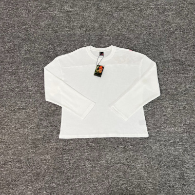 美潮derschutze blossom樱花刺绣华夫格休闲宽松长袖T恤男女