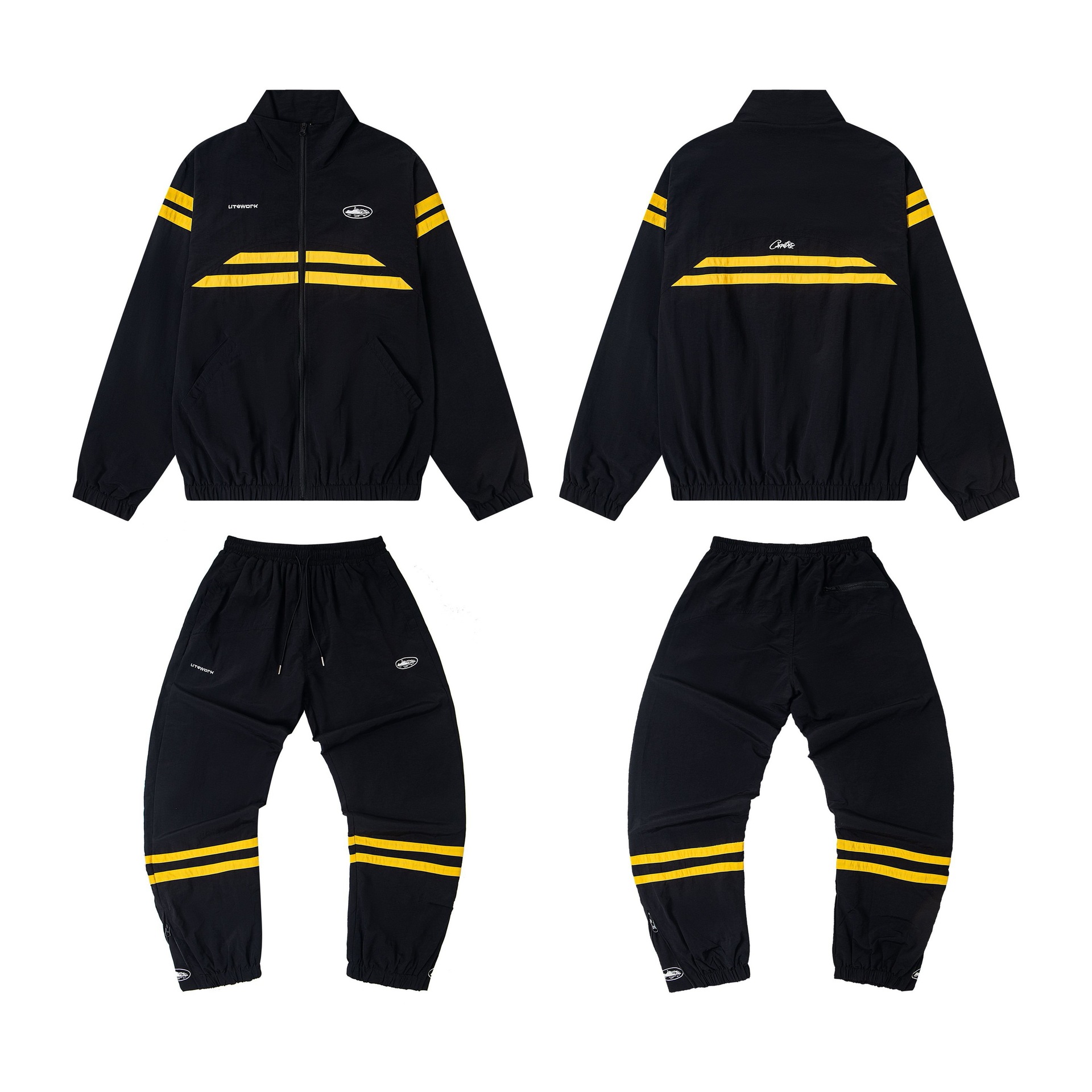 Corteiz恶魔岛美式字母徽章刺绣撞色风衣男女街头松运动休闲套装