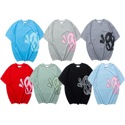 2025新品欧美高街Syna明星Cench同款运动嘻哈休闲短袖T恤男女情侣