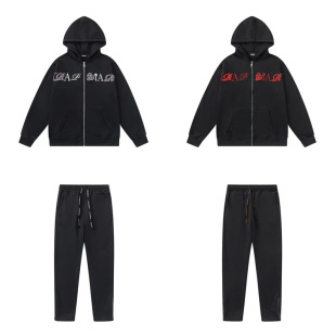 Trapstar秋冬字母刺绣拉链连帽卫衣加绒卫裤运动休闲套装