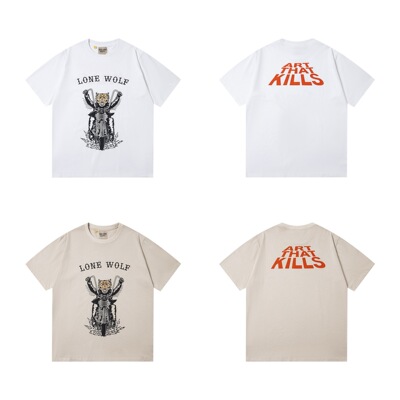 Gallery Dept 卡通摩托青年美潮流行夏季圆领小众男女宽松短袖T恤