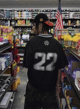 Broken Planet 网眼刺绣22号印花美式高街宽松运动休闲短袖T恤潮