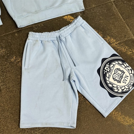 Syna world徽章印花美式高街宽松男女运动短裤夏季潮牌休闲五分裤