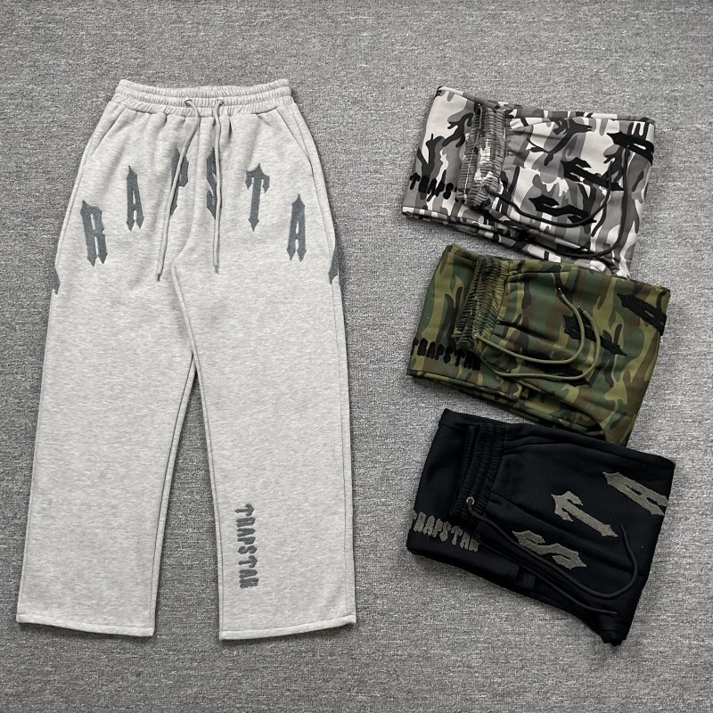 Trapstar美式街头刺绣字母logo抽绳卫裤宽松休闲百搭男女加绒长裤