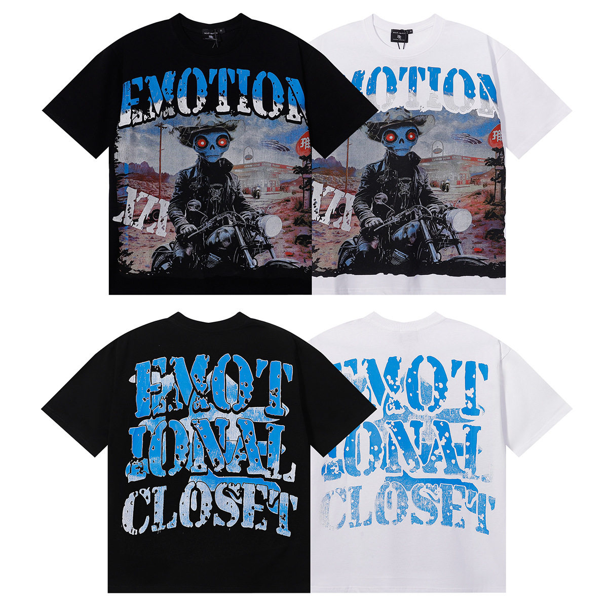 美潮MIXED EMOTION “RACER”LS TEE外星人赛车手印花男女款短袖