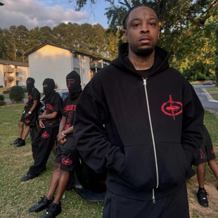 Corteiz Savage恶魔岛卫衣套装Drill风嘻哈宽松连帽拉链开衫外套