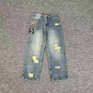 derschutze awakening v2 denim觉醒宽松直筒破洞牛仔裤男女长裤