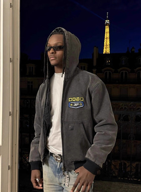 Broken Planet美式字母刺绣连帽外套夹棉男女宽松休闲保暖棉衣潮