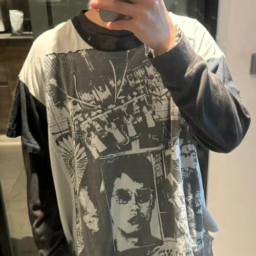 ERD忧郁的富二代24SS美式万元贴布人像印花休闲短袖T恤男女款白色