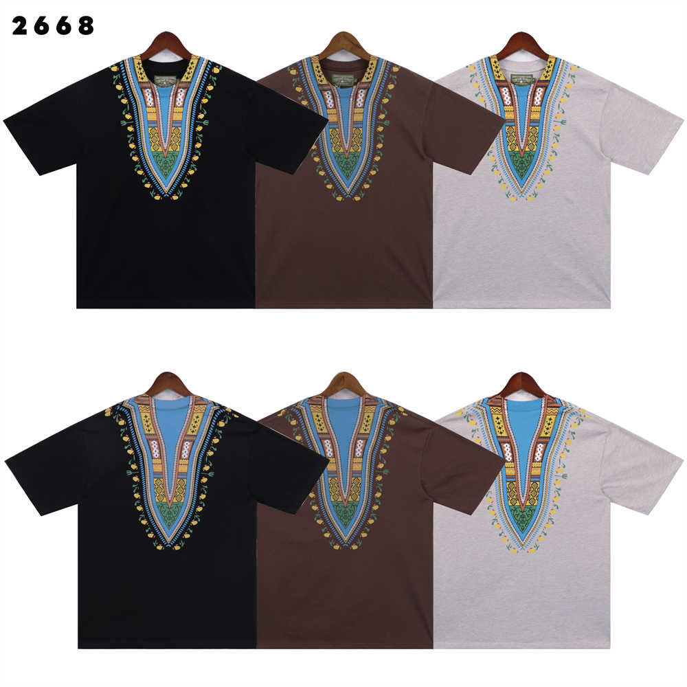 跨境Denim Tears Cactus Wreath民族风高街短袖纯棉宽松圆领T恤男