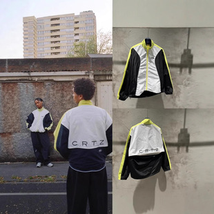 Corteiz恶魔岛新款街头嘻哈Drill风徽章印花飞翼梭织立领夹克外套