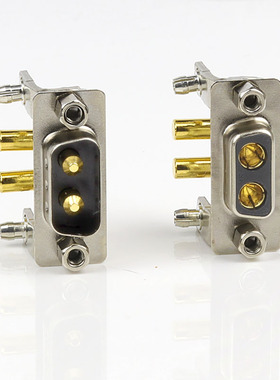 大电流40A 30A DB2 2W2实心针连接器 2针芯90度弯脚焊板式插头