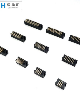 简易牛角插座2.54mm弯针DC3-8P10P16P20P26P30P34P40P50P64P