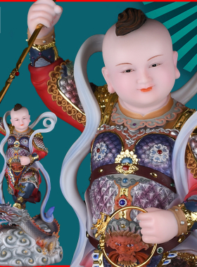 哪吒三坛海会大神护法童装饰摆件