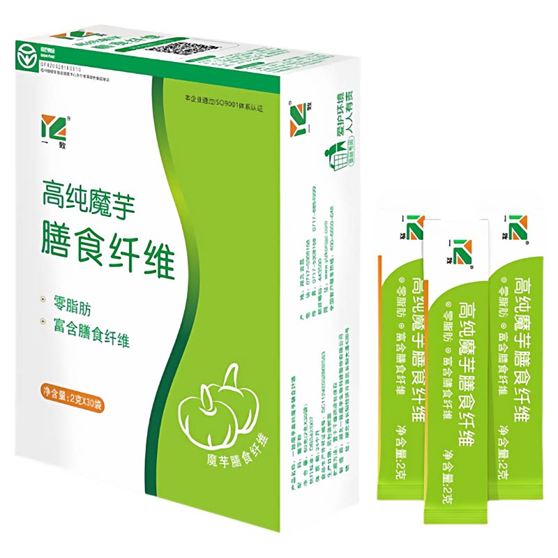 一致魔芋高纯膳食纤维粉早餐代餐粉魔芋胶魔芋粉饱腹2g*30袋包邮