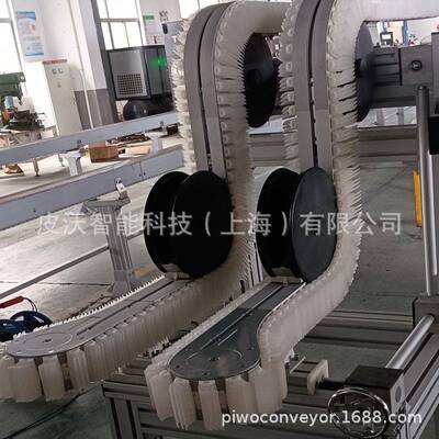 酒瓶夹持输送机C型翻转90180°设计牛奶瓶罐子垂直升降POM链板