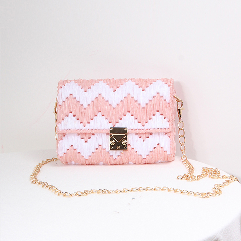 手工编织包包diy材料包丝带毛线网格自制网红同款水波纹斜挎女包