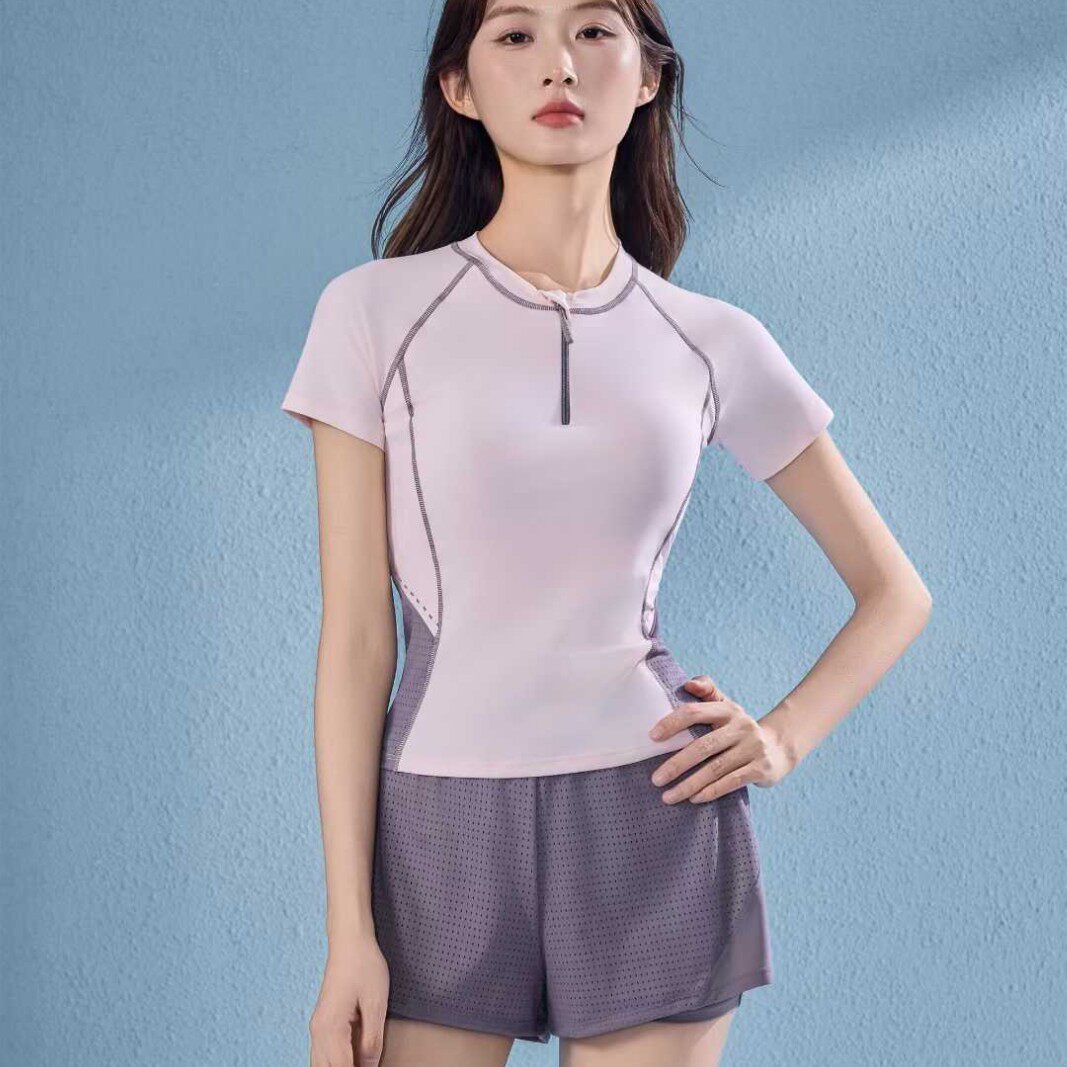 颖熙梦60019新款成人泳衣女分体两件套平角保守学生运动游泳衣