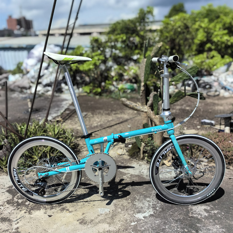 新款海湾蓝风行FNHON GUST22寸FGD2018碟刹铬钼钢折叠自行车