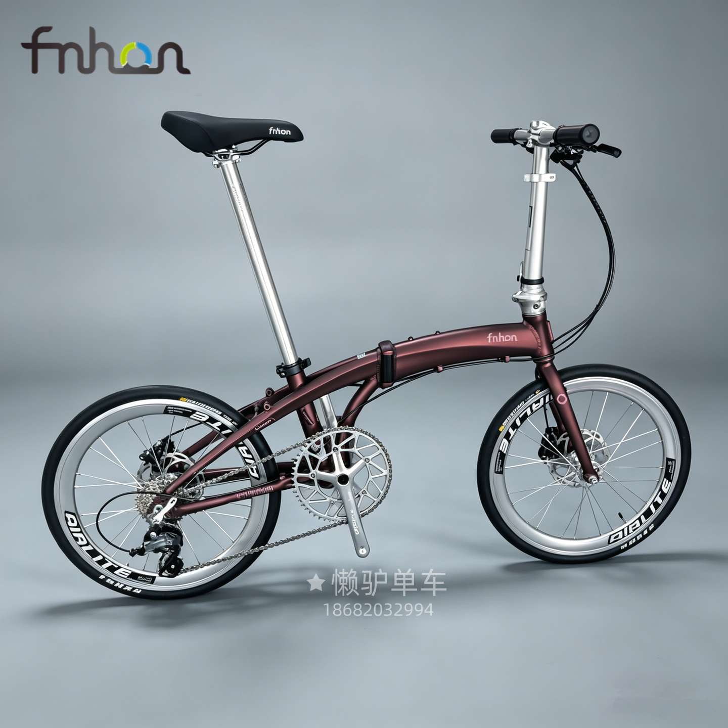 Fnhon风行折叠车推荐DG2018海豚车架碟刹9速 10速 消光紫