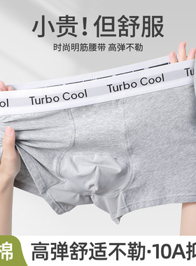 纯棉男士内裤男生四角裤纯棉10A透气大空间抑菌底裆男士平角短裤