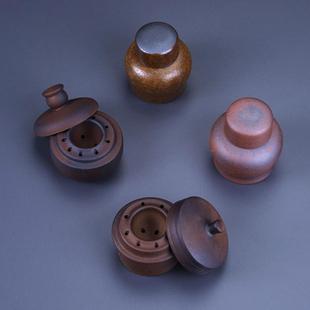 复古粗陶老岩泥温茶酒精灯中式禅意茶水保温罐家用实验室用酒精瓶