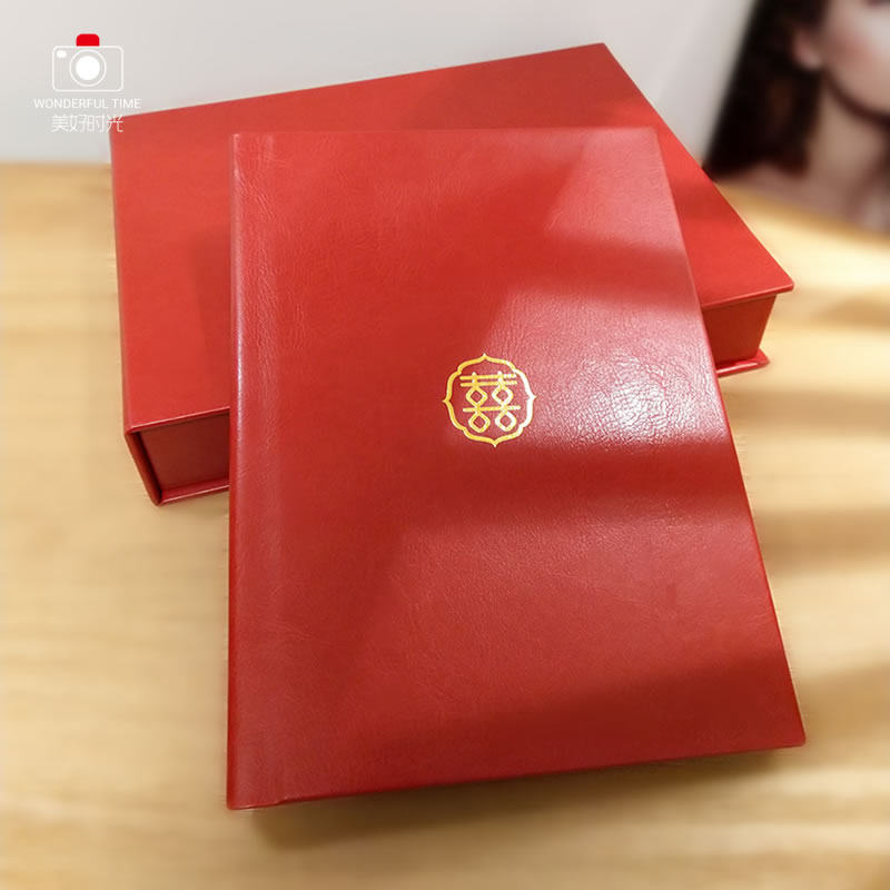 美好时光 花好月圆 高端皮面相册礼盒结婚礼纪念册定制做14 16寸