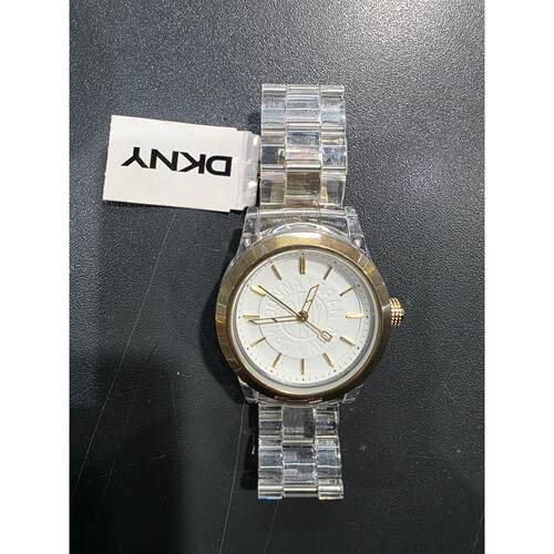 DKNY唐可娜儿NY4850透明树脂金色白色女士手表
