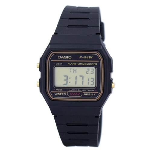 CASIO卡西欧数字的闹钟计时表Stopwatch日历F 91WG 9S 30M男士