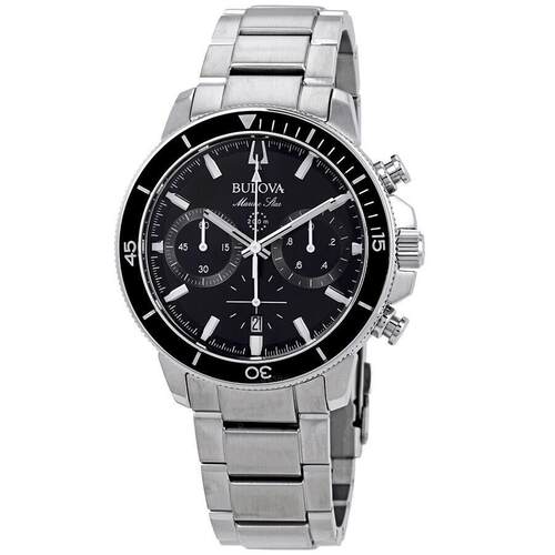 Bulova宝路华男士海军星星计时表黑色表盘手表96B272
