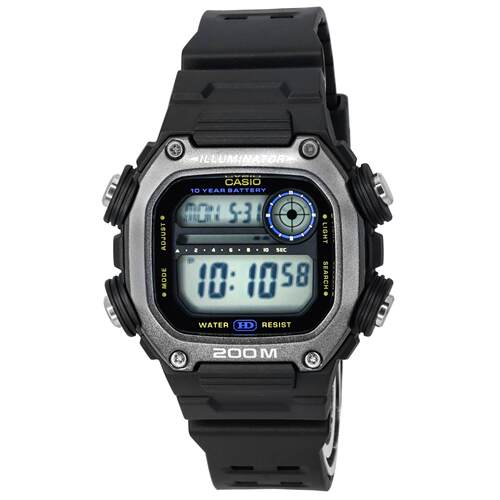 CASIO卡西欧数字的运动树脂表带石英DW 291HX 1A DW291HX 200M