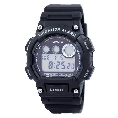 CASIO卡西欧数字的夜光振动警报Timer Stopwatch W735H 1AVDF男士