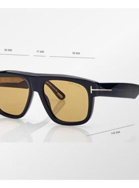 TOMFORD汤姆福特FT1201方形墨镜太阳眼镜黑色框架YellowTint镜片